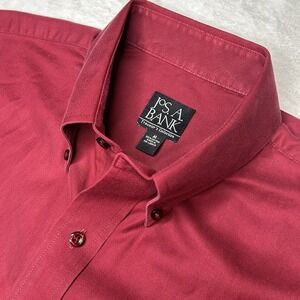 Jos A Banks Men's‎ Medium Dark Red Cotton Long Sleeve Button Down Shirt